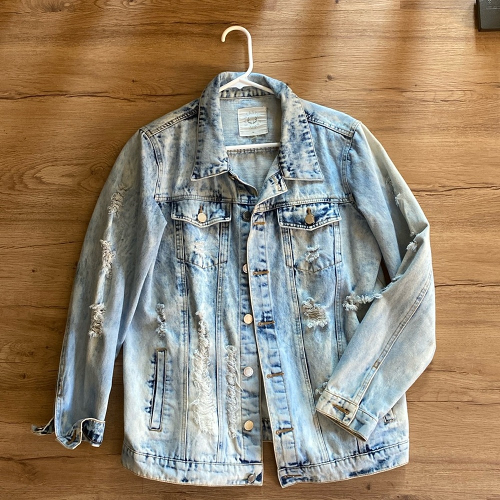Distressed Denim Jean Jacket Fantastic Fawn